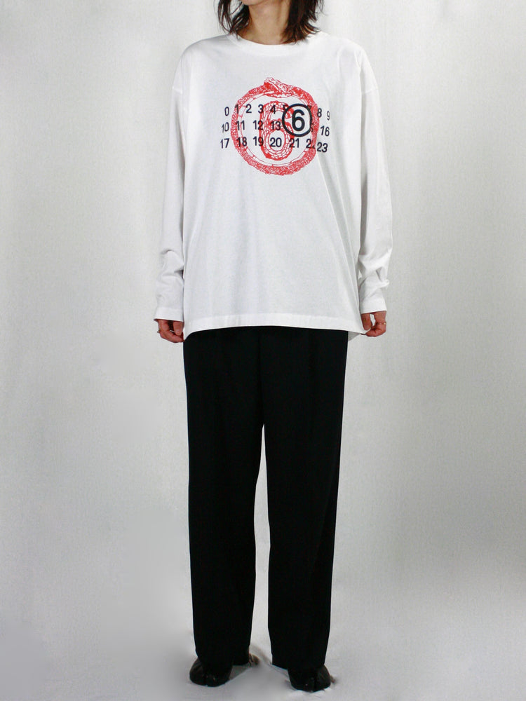 MM⑥ Maison Margiela / Year of the Snake LONG SLEEVE TEE / WHITE / S62GD0197S24312101