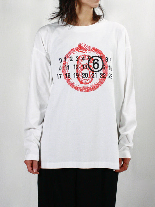 MM⑥ Maison Margiela / Year of the Snake LONG SLEEVE TEE / WHITE / S62GD0197S24312101