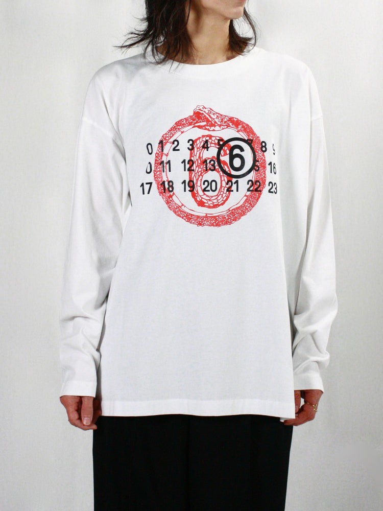 MM⑥ Maison Margiela / Year of the Snake LONG SLEEVE TEE / WHITE / S62GD0197S24312101