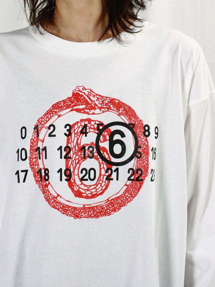 MM⑥ Maison Margiela / Year of the Snake LONG SLEEVE TEE / WHITE / S62GD0197S24312101