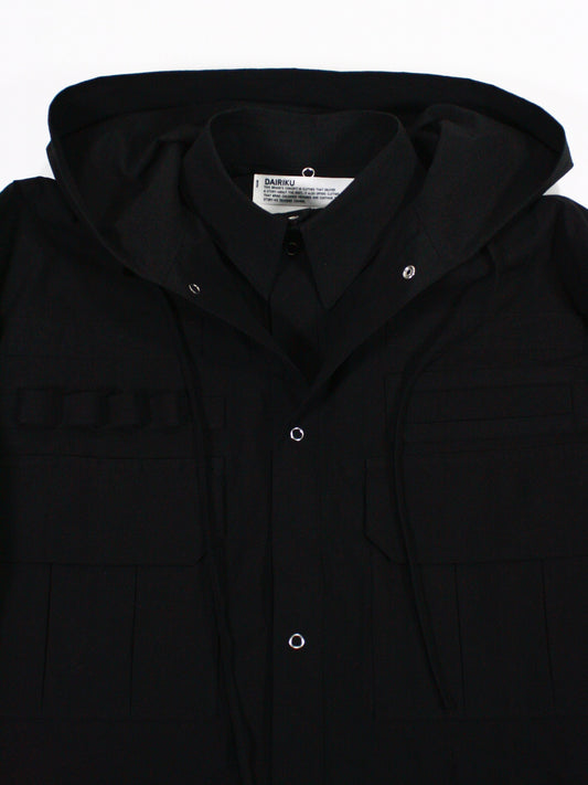 DAIRIKU / DOCKING ENGINEER HOODIE SHIRT / BLACK / 25SS-SHT7