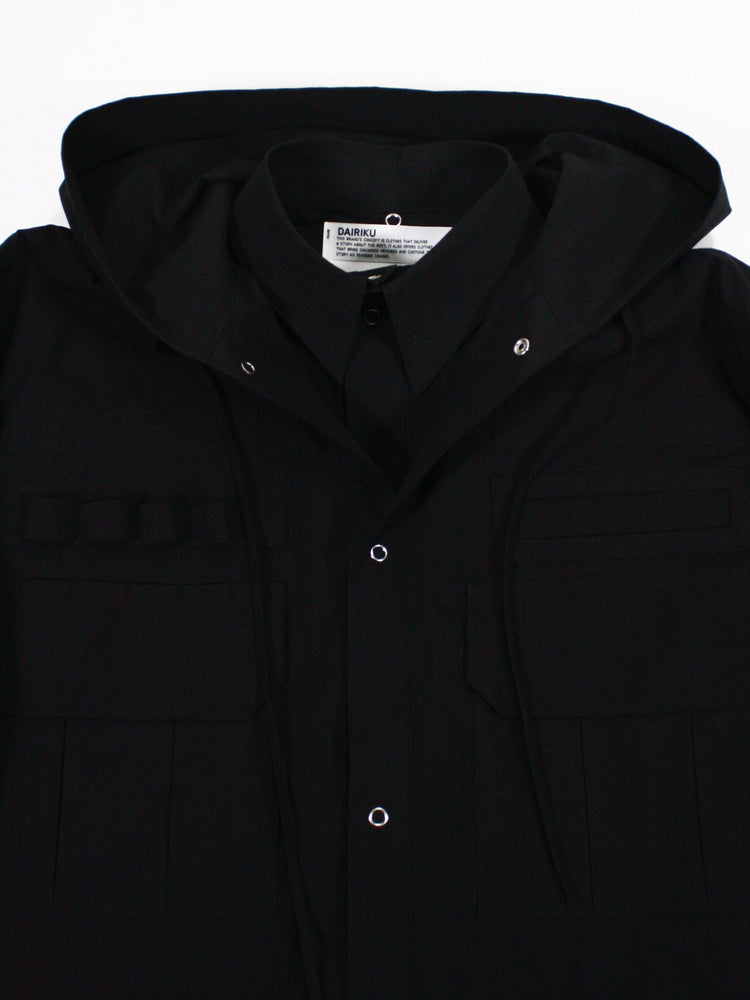 DAIRIKU / DOCKING ENGINEER HOODIE SHIRT / BLACK / 25SS-SHT7