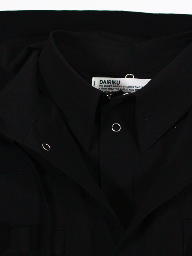DAIRIKU / DOCKING ENGINEER HOODIE SHIRT / BLACK / 25SS-SHT7