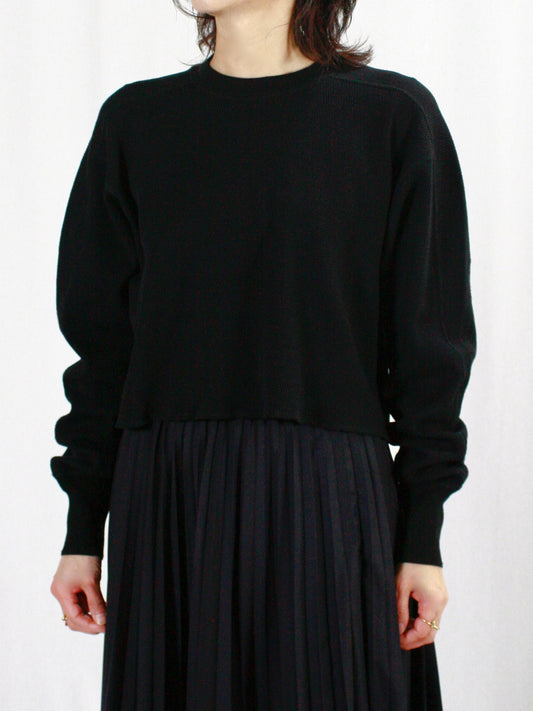 HYKE / THERMAL CROPPED SHIRT / Black / 12424