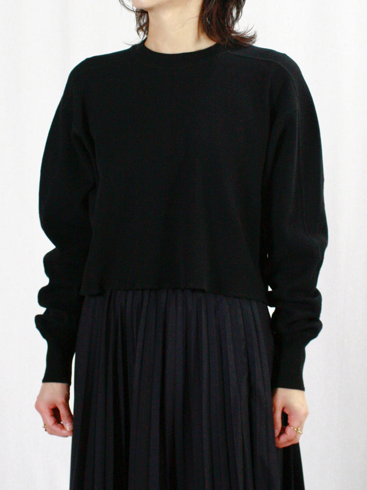 HYKE / THERMAL CROPPED SHIRT / Black / 12424