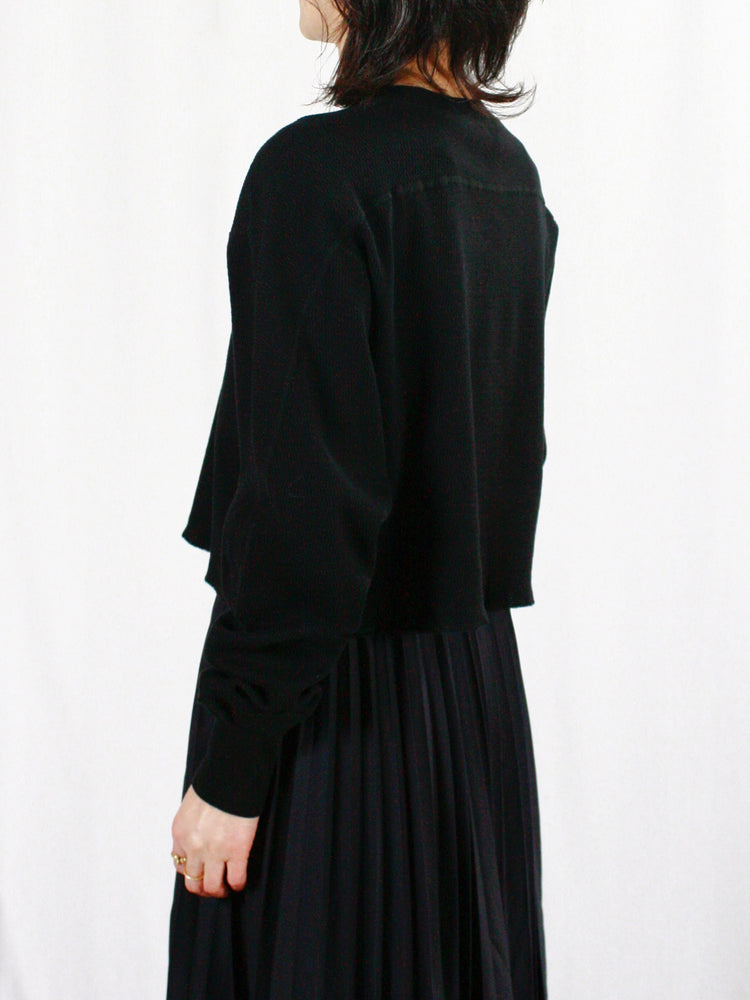 HYKE / THERMAL CROPPED SHIRT / Black / 12424