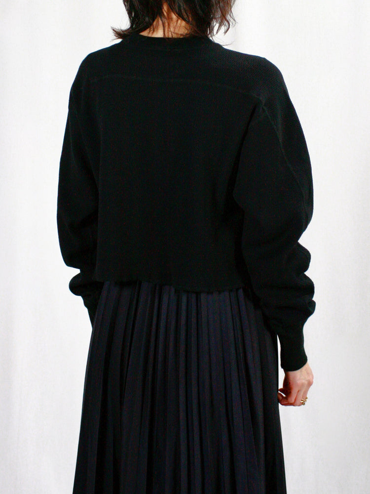 HYKE / THERMAL CROPPED SHIRT / Black / 12424