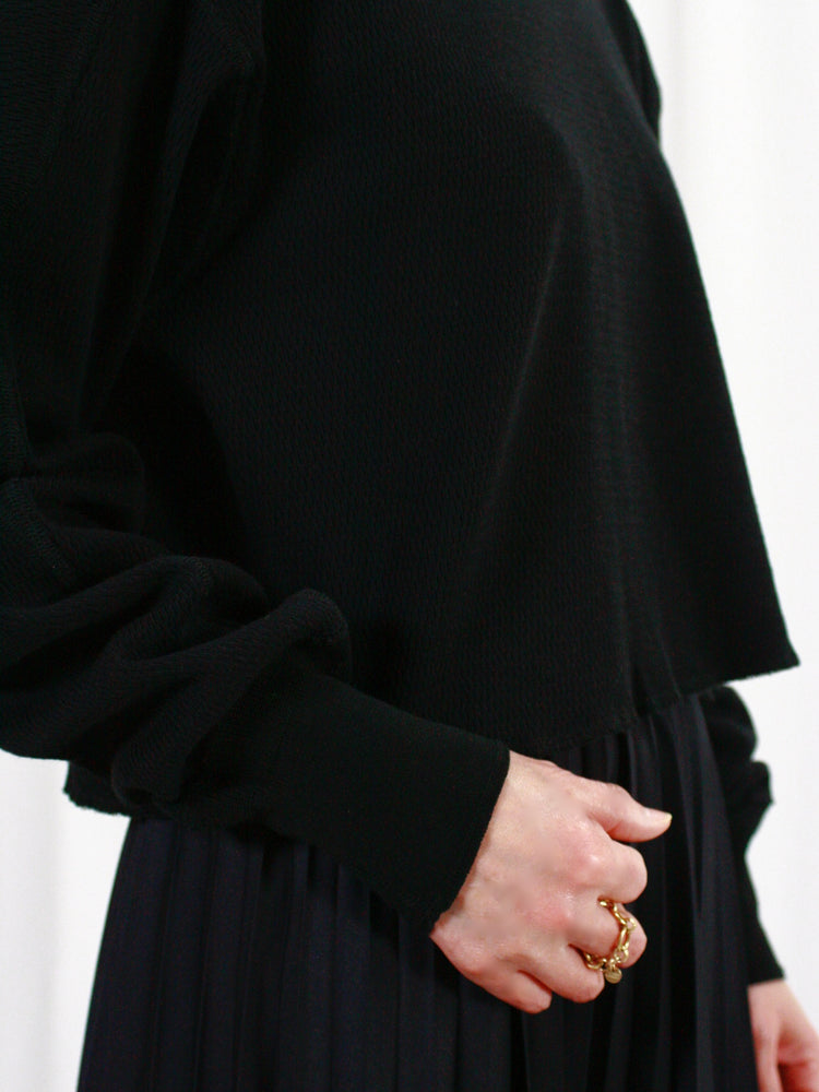 HYKE / THERMAL CROPPED SHIRT / Black / 12424