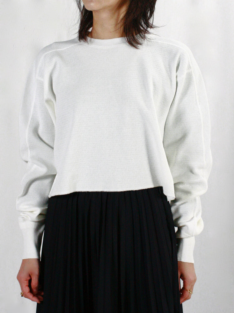 HYKE / THERMAL CROPPED SHIRT / White / 12424