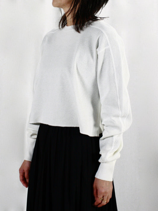 HYKE / THERMAL CROPPED SHIRT / White / 12424
