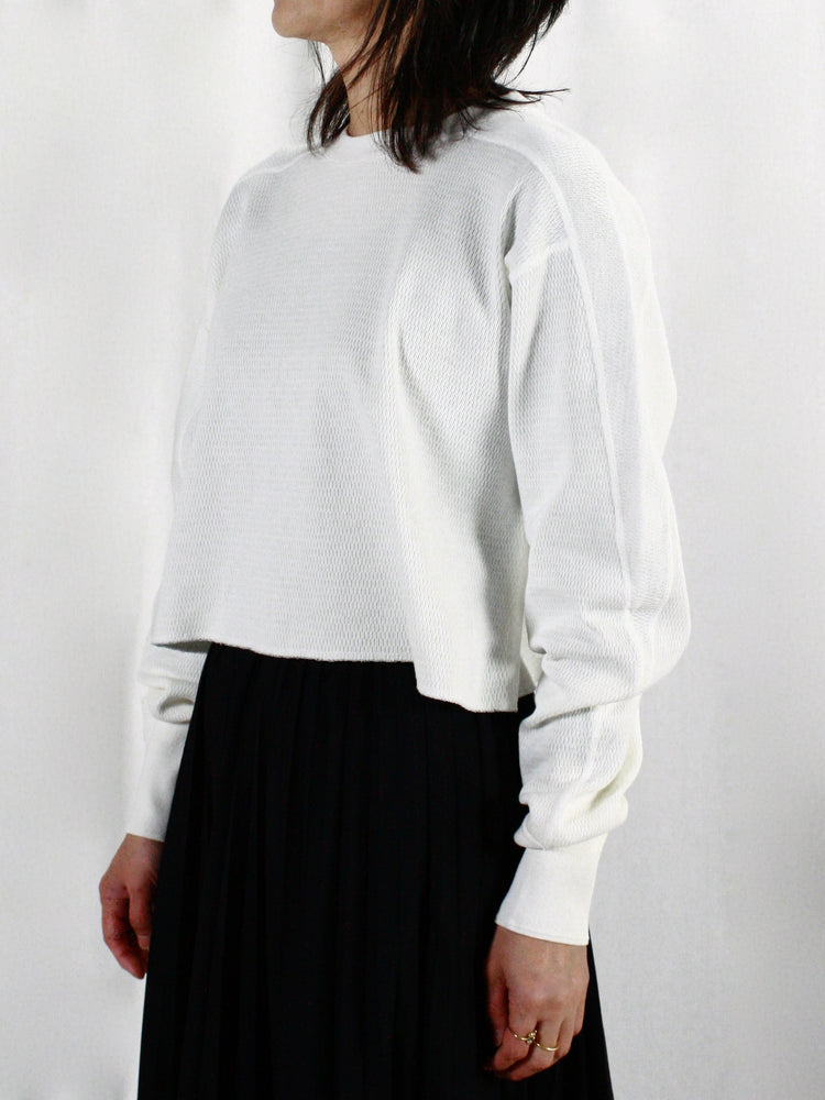 HYKE / THERMAL CROPPED SHIRT / White / 12424