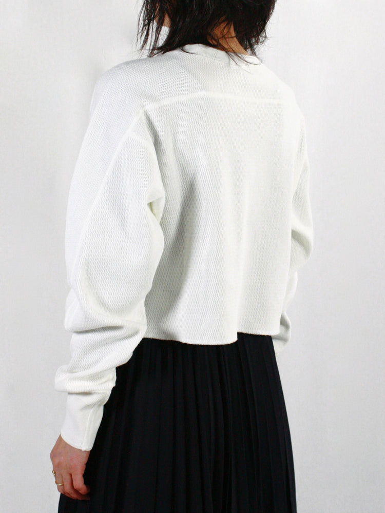 HYKE / THERMAL CROPPED SHIRT / White / 12424