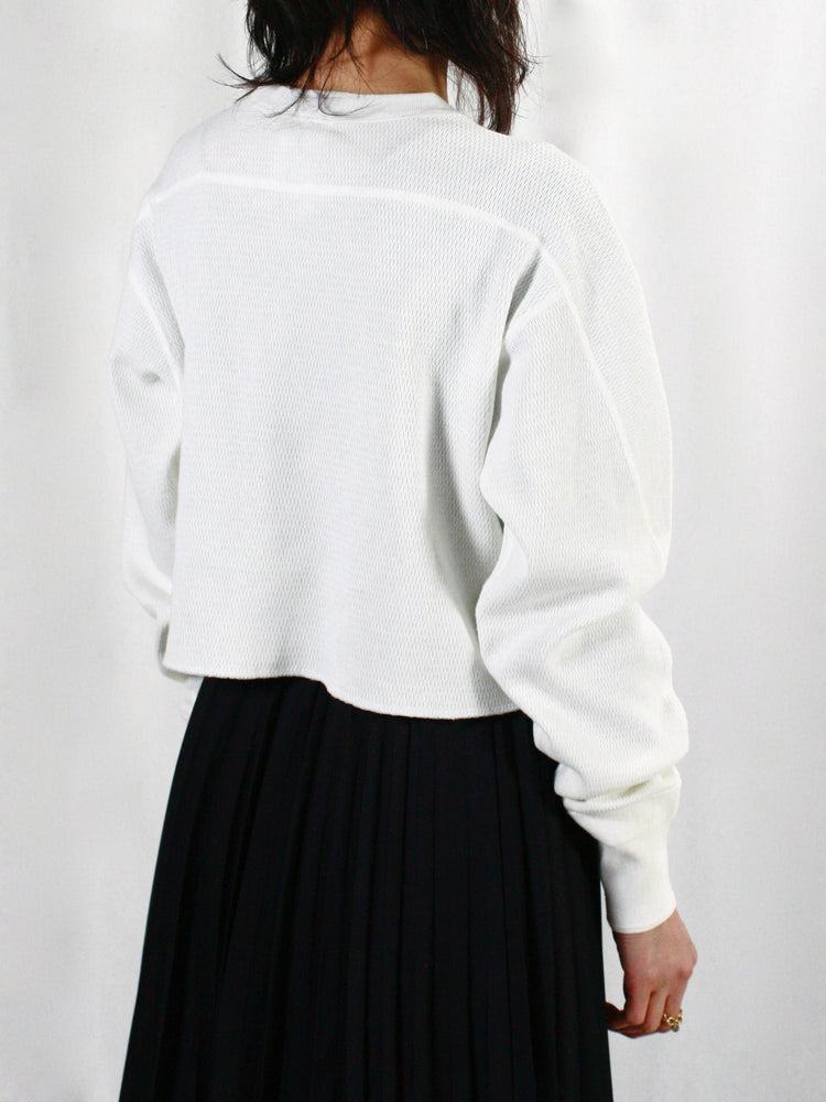 HYKE / THERMAL CROPPED SHIRT / White / 12424
