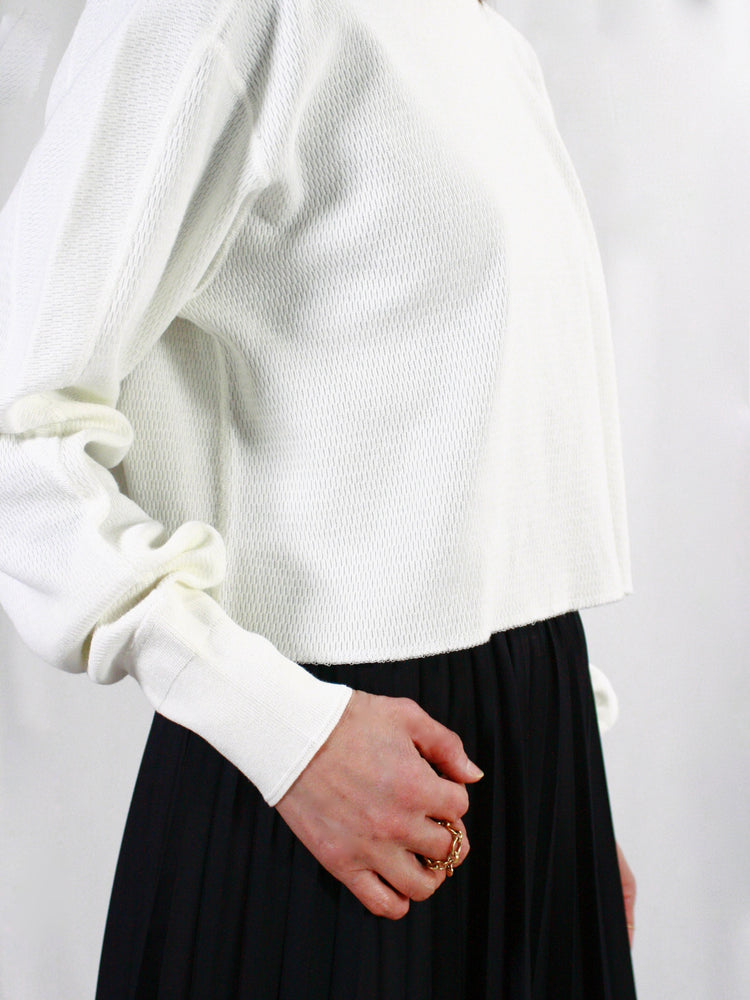 HYKE / THERMAL CROPPED SHIRT / White / 12424