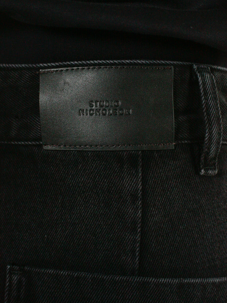 STUDIO NICHOLSON / CHALCO DENIM WIDE CROP PANT / WASHED BLACK