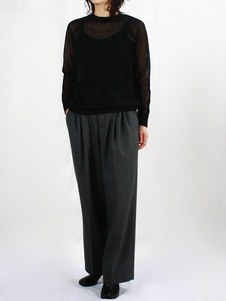 mtmodelist / L/S シースルーニット / BLACK / ME-K01-300