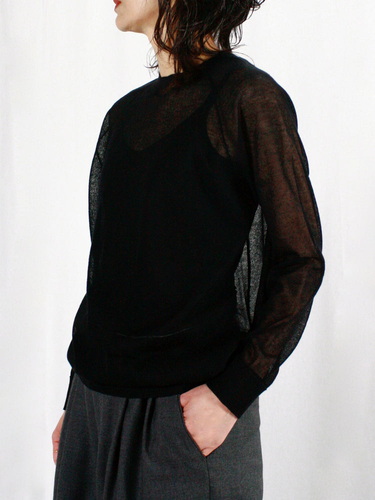 mtmodelist / L/S シースルーニット / BLACK / ME-K01-300