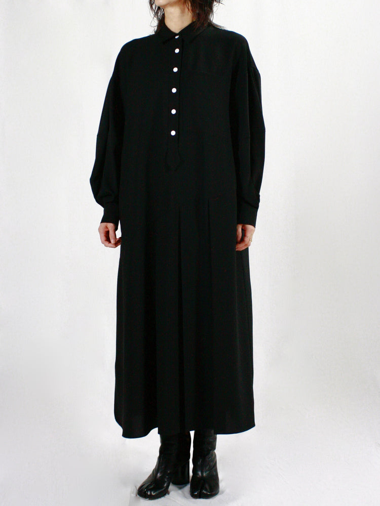 ENFÖLD / SHIRT DRESS / BLACK / 300IS233-0581