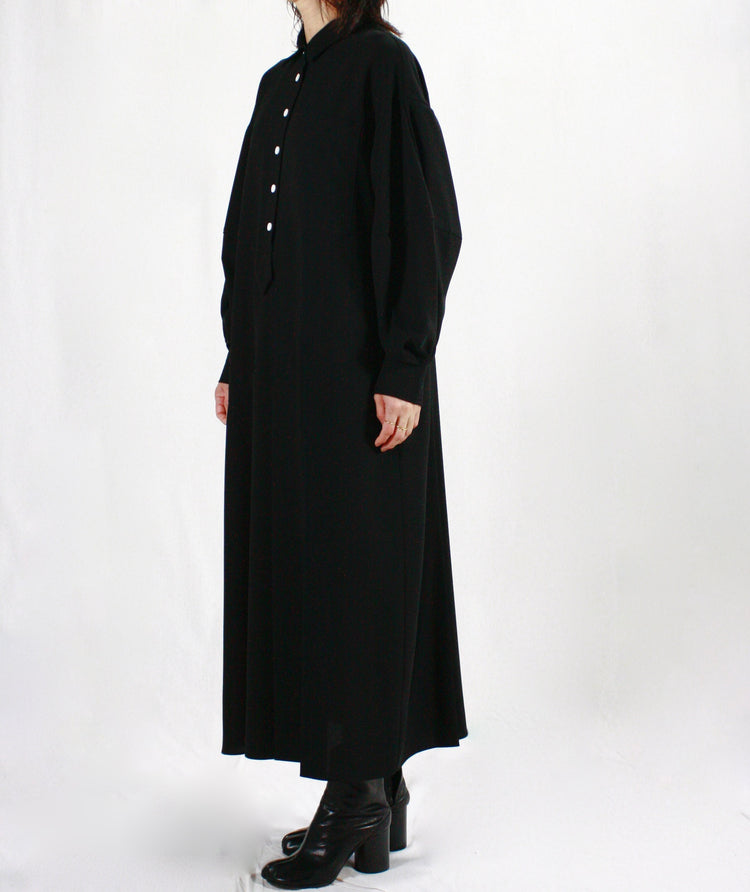 ENFÖLD / SHIRT DRESS / BLACK / 300IS233-0581