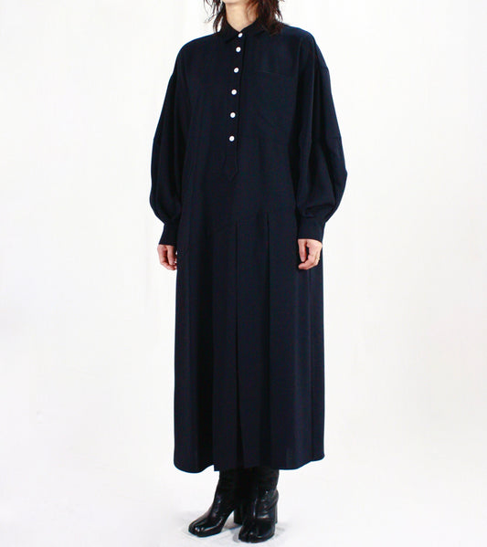 ENFÖLD / SHIRT DRESS / D.NAVY / 300IS233-0581