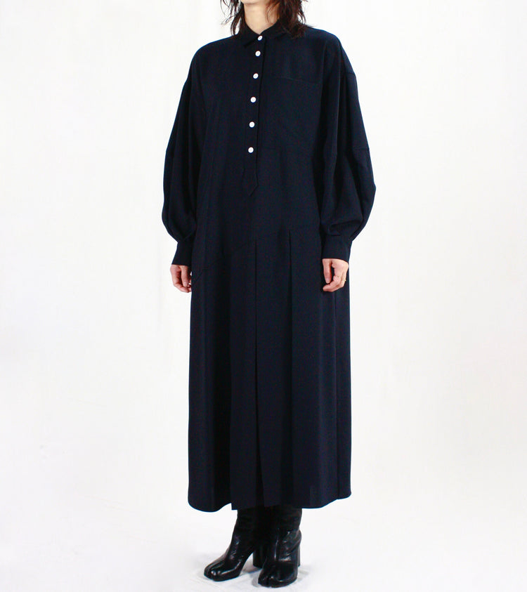 ENFÖLD / SHIRT DRESS / D.NAVY / 300IS233-0581