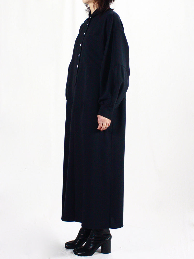 ENFÖLD / SHIRT DRESS / D.NAVY / 300IS233-0581