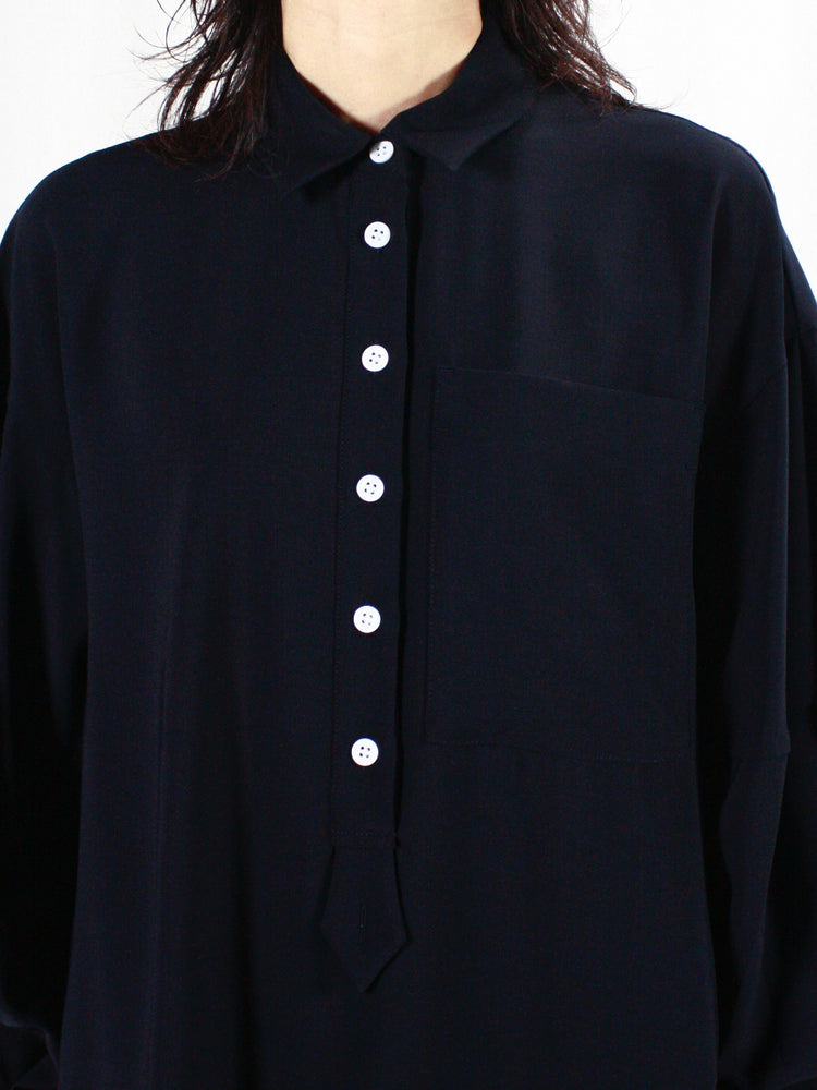 ENFÖLD / SHIRT DRESS / D.NAVY / 300IS233-0581
