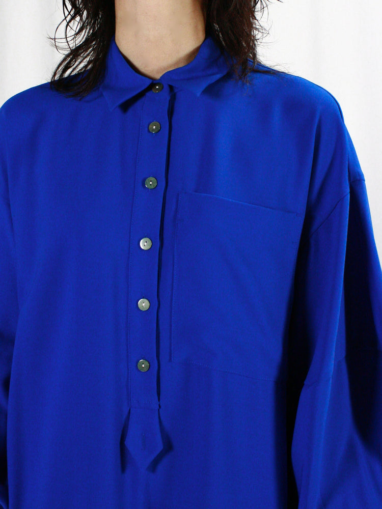 ENFÖLD / SHIRT DRESS / BLUE / 300IS233-0581