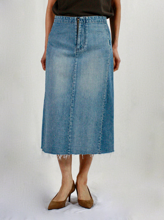 MADISON BLUE / HEM CUT MID-LENGTH SK DENIM / BLUE / MB251-6008