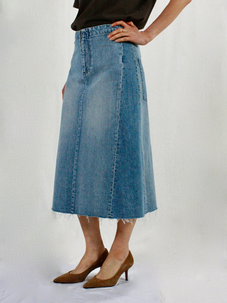 MADISON BLUE / HEM CUT MID-LENGTH SK DENIM / BLUE / MB251-6008