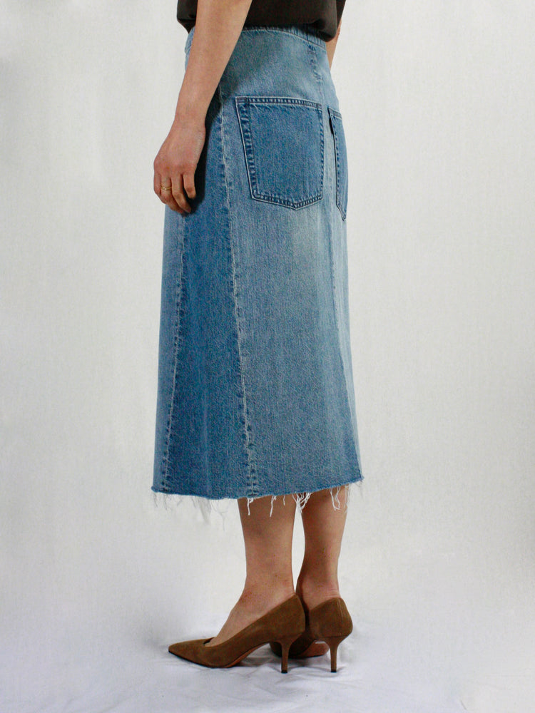 MADISON BLUE / HEM CUT MID-LENGTH SK DENIM / BLUE / MB251-6008