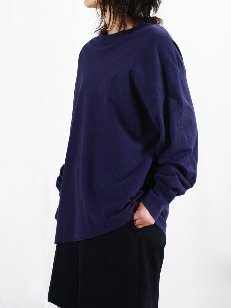 INSCRIRE / Long Sleeve Raffi Jersey Asymmetry / navy / I25SSCUT2