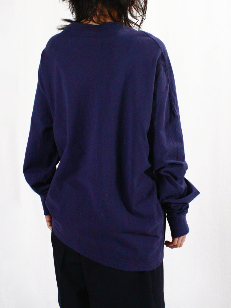 INSCRIRE / Long Sleeve Raffi Jersey Asymmetry / navy / I25SSCUT2