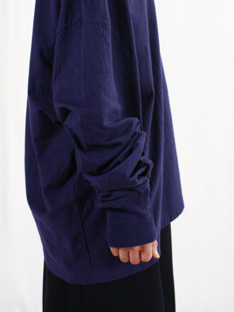 INSCRIRE / Long Sleeve Raffi Jersey Asymmetry / navy / I25SSCUT2