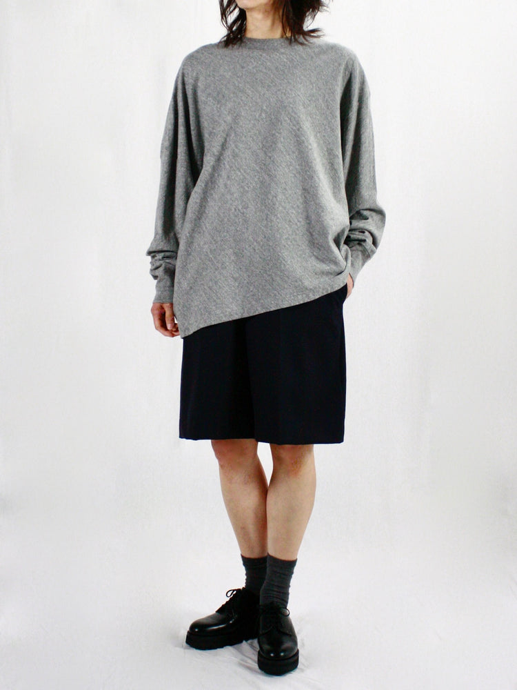 INSCRIRE / Long Sleeve Raffi Jersey Asymmetry / gray / I25SSCUT2