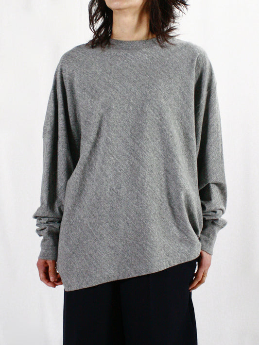 INSCRIRE / Long Sleeve Raffi Jersey Asymmetry / gray / I25SSCUT2