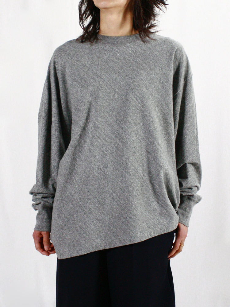 INSCRIRE / Long Sleeve Raffi Jersey Asymmetry / gray / I25SSCUT2