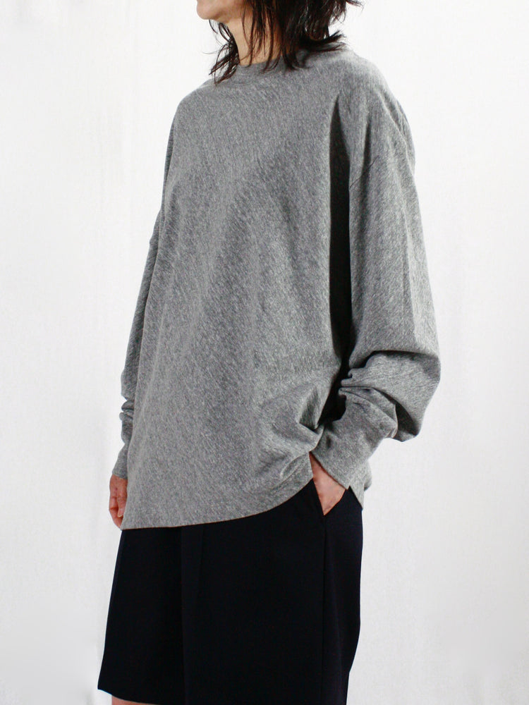 INSCRIRE / Long Sleeve Raffi Jersey Asymmetry / gray / I25SSCUT2