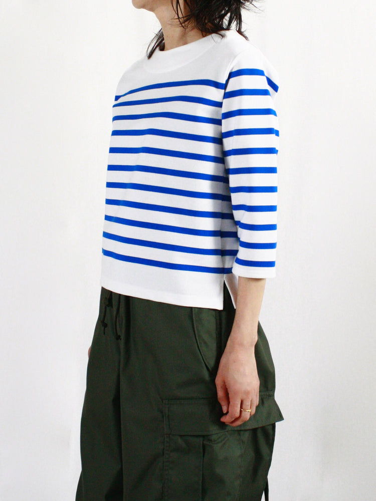 HYKE / BASQUE SHIRT / WHITE BLUE / 12402