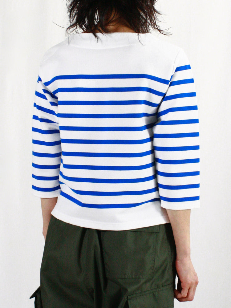 HYKE / BASQUE SHIRT / WHITE BLUE / 12402