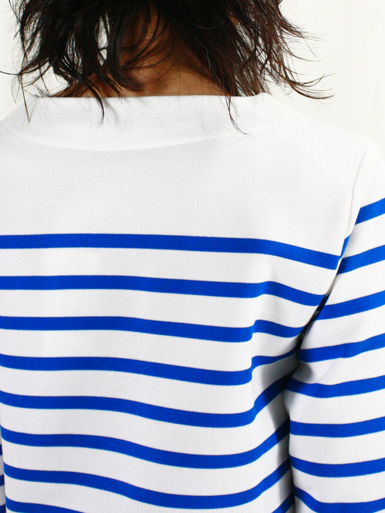 HYKE / BASQUE SHIRT / WHITE BLUE / 12402