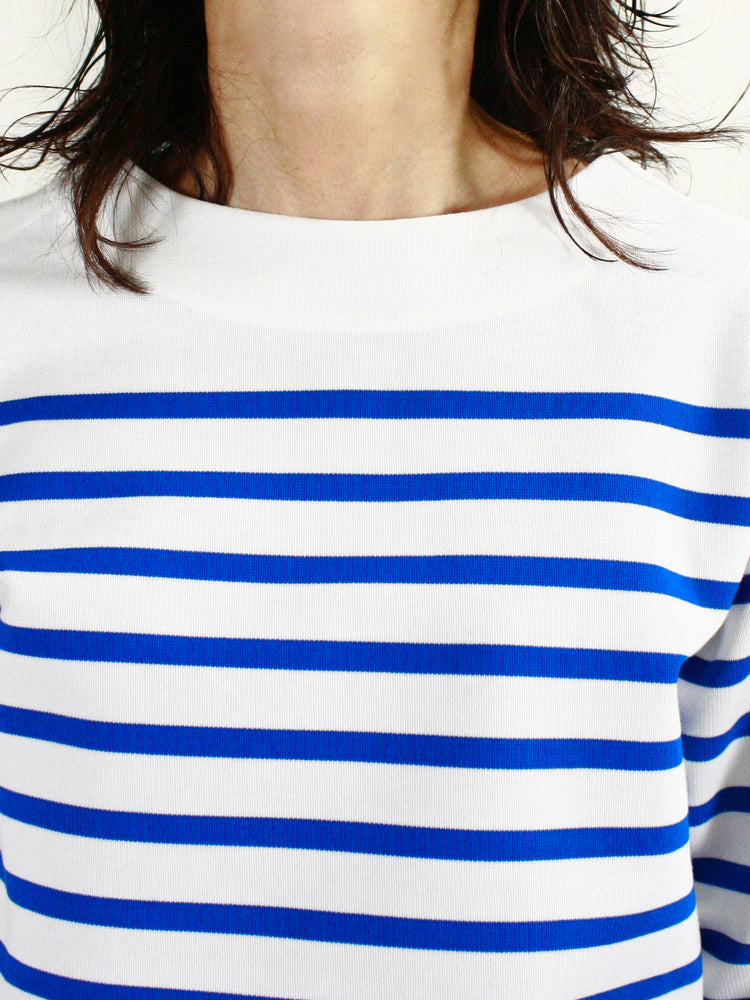 HYKE / BASQUE SHIRT / WHITE BLUE / 12402