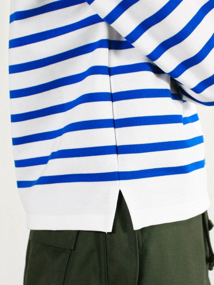 HYKE / BASQUE SHIRT / WHITE BLUE / 12402
