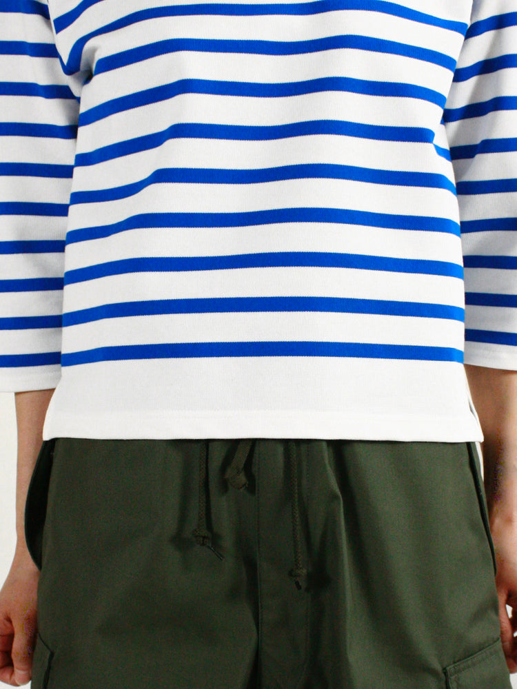 HYKE / BASQUE SHIRT / WHITE BLUE / 12402