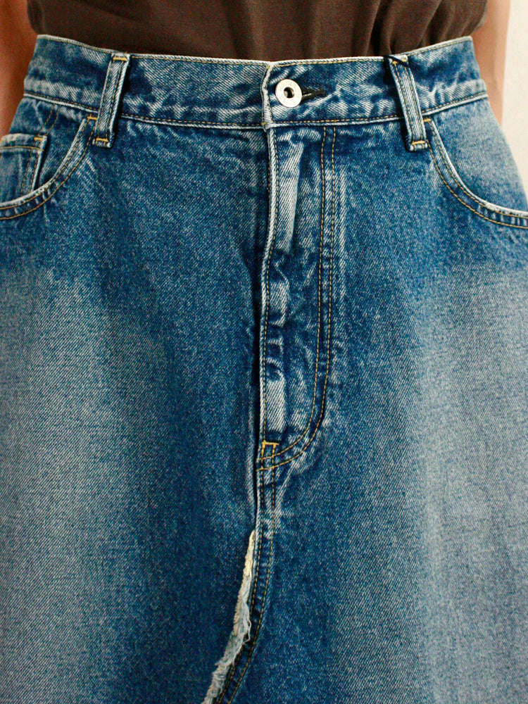 MADISON BLUE / 5POCKET REMAKE A-LINE SK DENIM / BLUE / MB244-6001