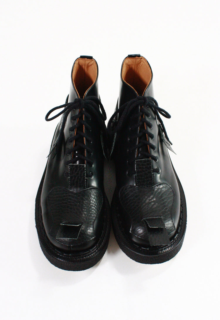 JOHN MOORE / TOE STRAP BOOTS CREPER SOLE / BLACK /
