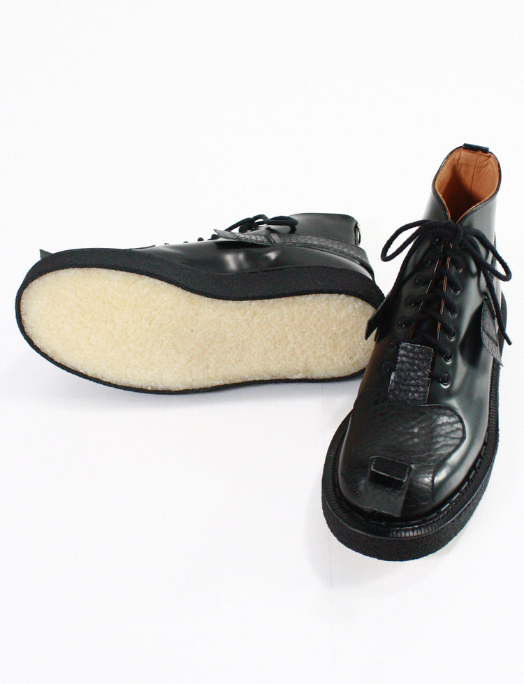 JOHN MOORE / TOE STRAP BOOTS CREPER SOLE / BLACK /