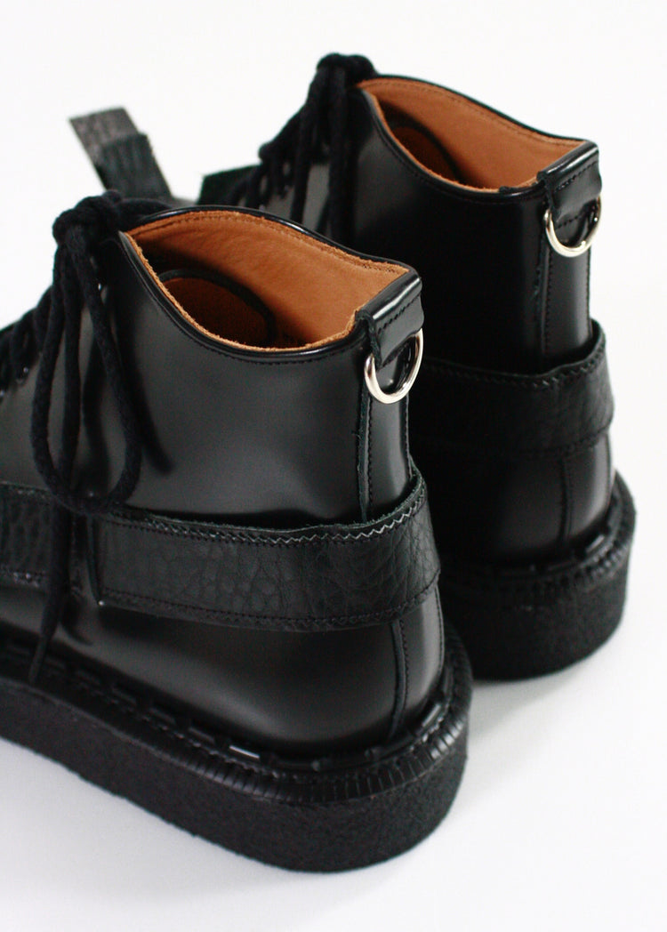 JOHN MOORE / TOE STRAP BOOTS CREPER SOLE / BLACK /