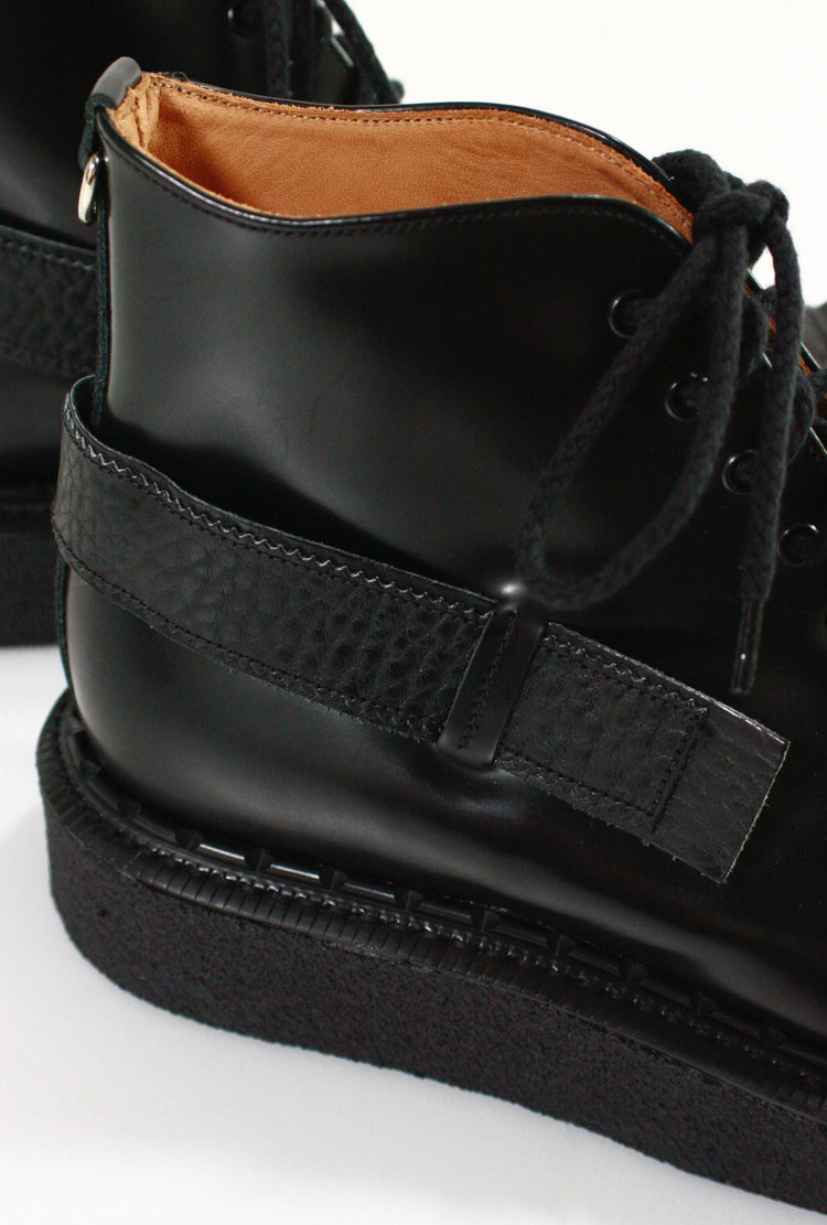 JOHN MOORE / TOE STRAP BOOTS CREPER SOLE / BLACK /