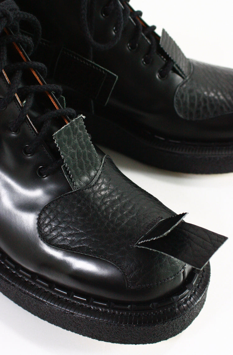 JOHN MOORE / TOE STRAP BOOTS CREPER SOLE / BLACK /